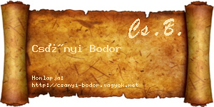 Csányi Bodor névjegykártya